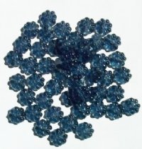 50 8mm Transparent Montana Blue Daisy Flower Beads